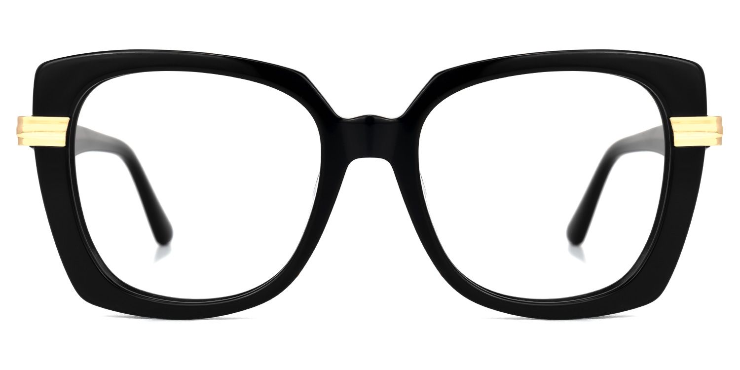 Broderick - Square Black Eyeglasses | Vooglam Angle View