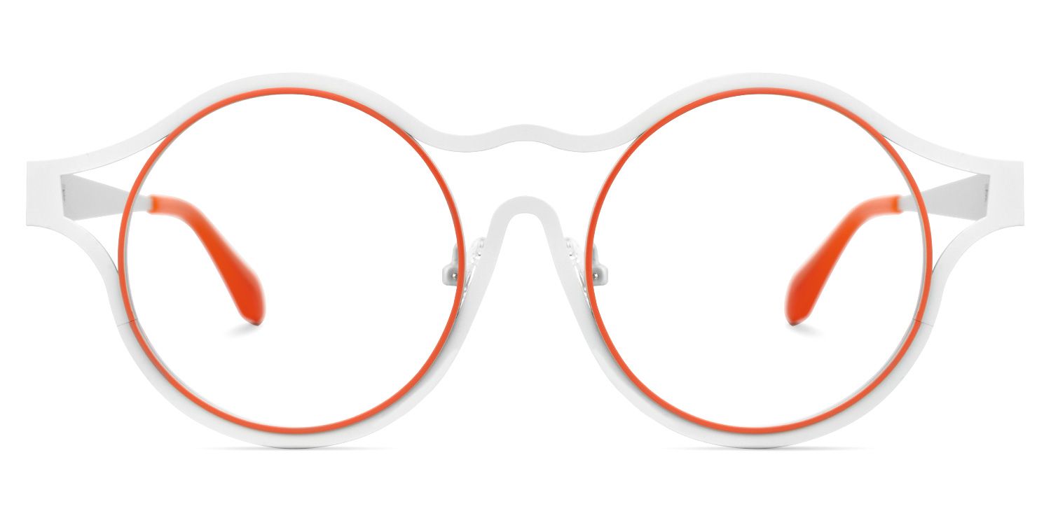 Ailin - Round White Eyeglasses | Vooglam Angle View