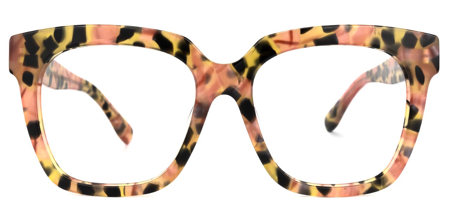 Martha - Square Floral Eyeglasses | Vooglam Angle View