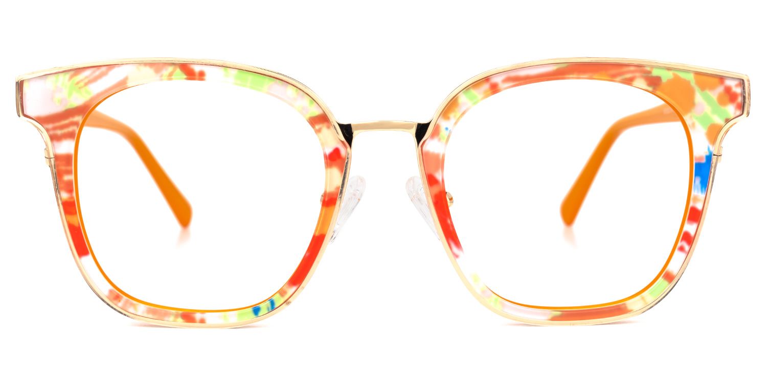 Aguilera - Square Orange Eyeglasses | Vooglam Angle View