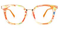 Aguilera - Square Orange Eyeglasses | Vooglam Angle View