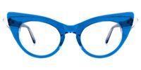Debra - Cat Eye Blue Eyeglasses | Vooglam Angle View