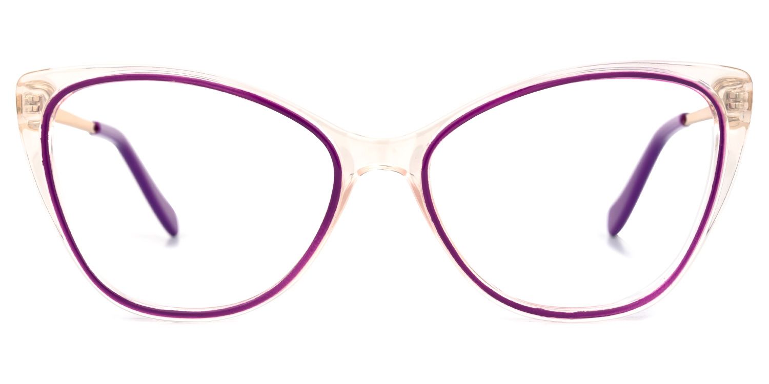 Mendoza - Cat Eye Purple Eyeglasses | Vooglam Angle View