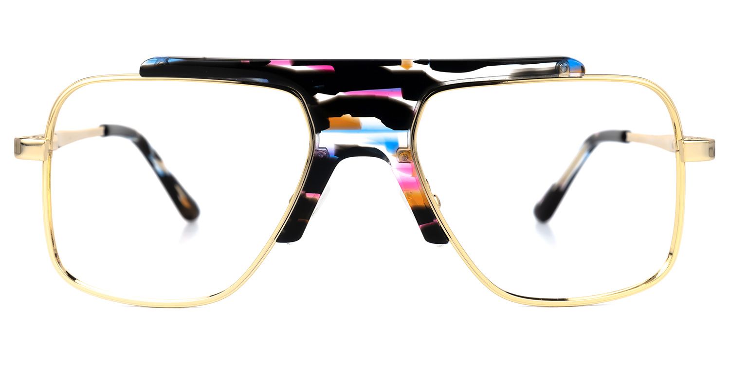 Frazier - Aviator Multicolor Eyeglasses by Vooglam - Angle View