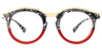 Vianney - Round Red Two-tone Eyeglasses | Vooglam Angle View