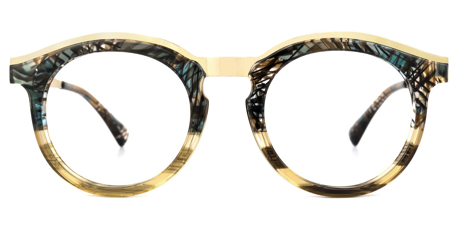 Vianney - Round Brown Two-tone Eyeglasses | Vooglam Angle View