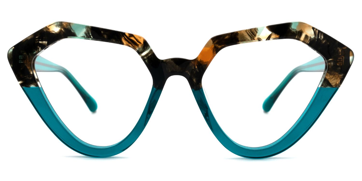 Farhana - Geometric Two-tone Eyeglasses by Vooglam - Angle View