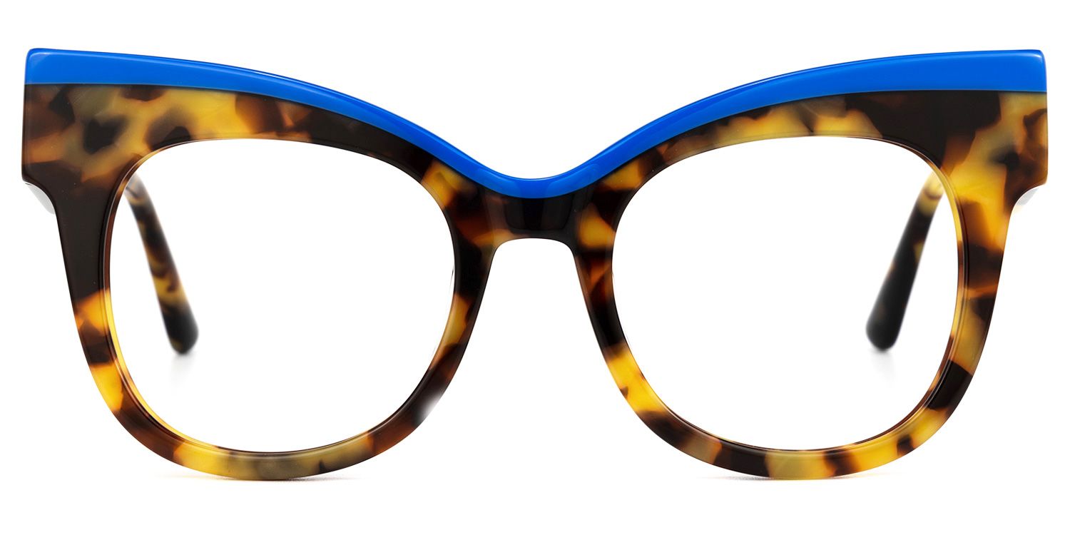 Rudell - Browline Yellow/Tortoise Eyeglasses by Vooglam - Angle View