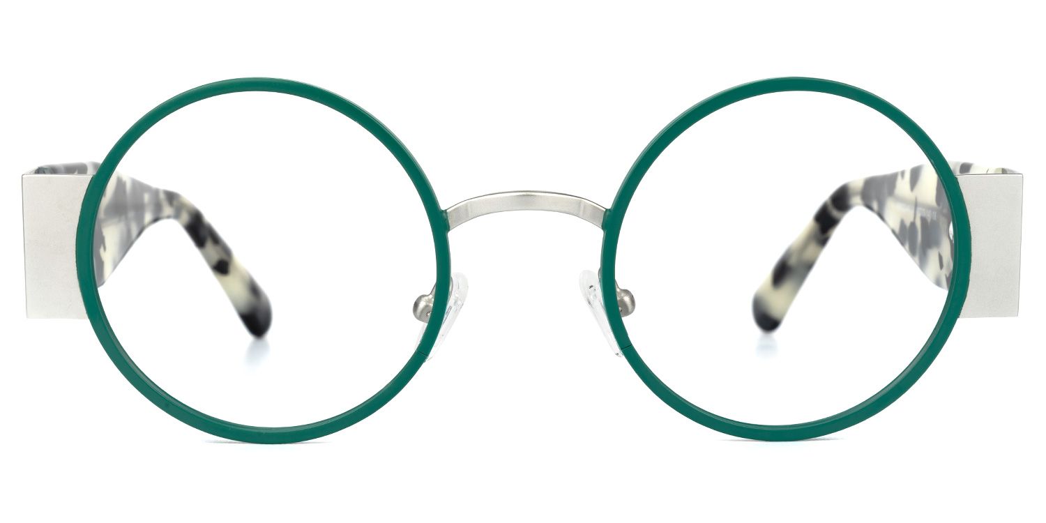 Ceballos - Round Green Eyeglasses | Vooglam Angle View