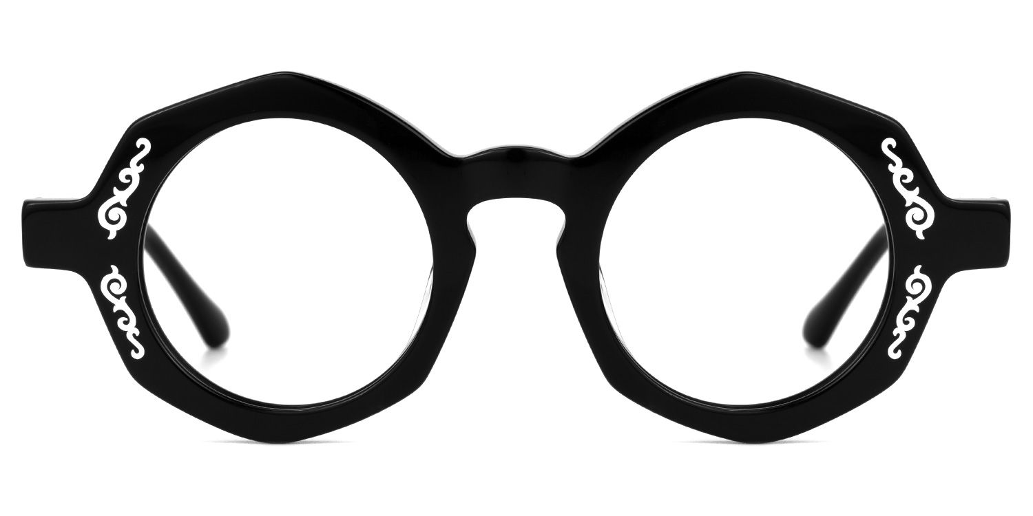 Barillas - Geometric Black Eyeglasses | Vooglam Angle View