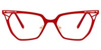 Prianti - Cat Eye Red Eyeglasses | Vooglam Angle View