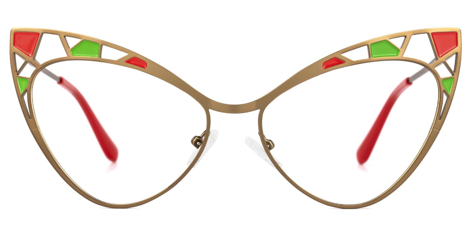Idaliz - Cat Eye Gold Eyeglasses | Vooglam Angle View
