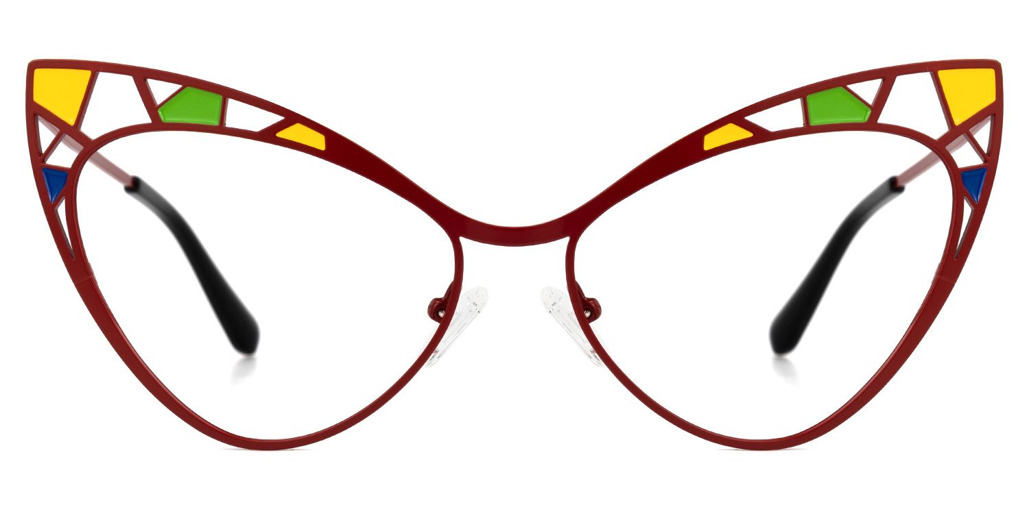 Idaliz - Cat Eye Red Eyeglasses | Vooglam Angle View