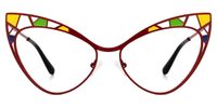 Idaliz - Cat Eye Red Eyeglasses | Vooglam Angle View