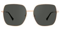 Aamina - Square Gold Sunglasses | Vooglam Angle View