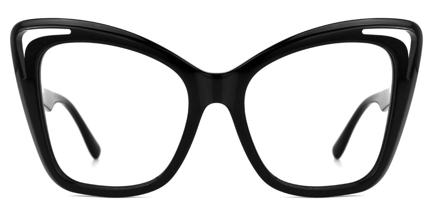 Aaralyn - Butterfly Black Eyeglasses | Vooglam Angle View