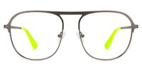 Abdalah - Aviator Grey Eyeglasses | Vooglam Angle View