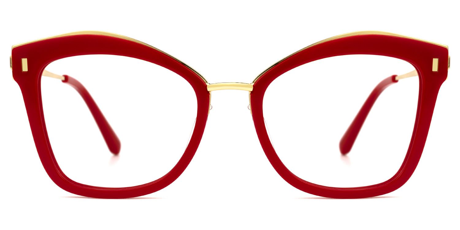 Abbey - Butterfly Red Eyeglasses | Vooglam Angle View