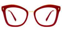Abbey - Butterfly Red Eyeglasses | Vooglam Angle View