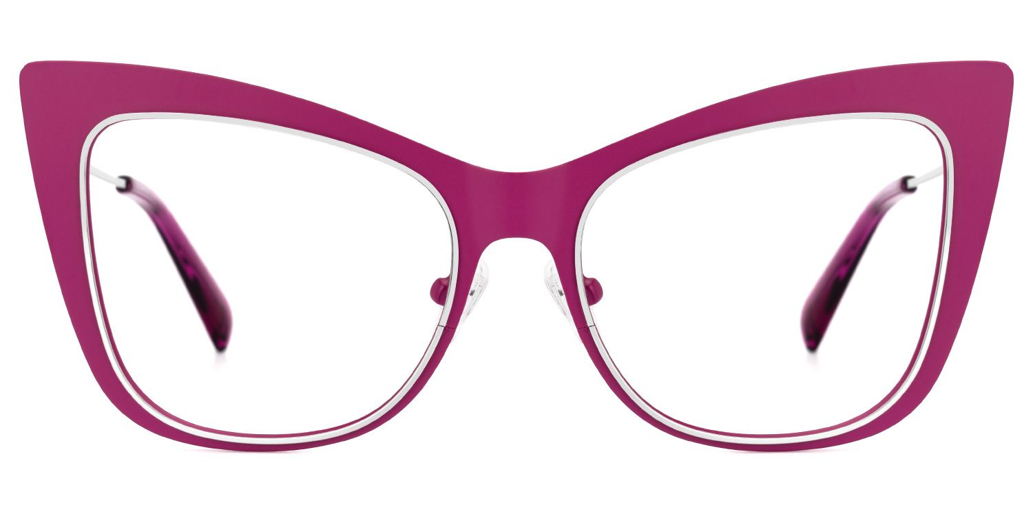 Abiba - Cat Eye Purple Eyeglasses | Vooglam Angle View