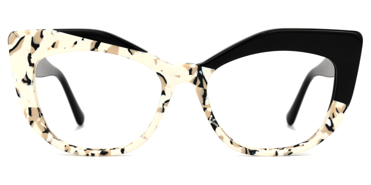 Marian - Geometric Black Eyeglasses | Vooglam Angle View