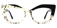 Marian - Geometric Black Eyeglasses | Vooglam Angle View
