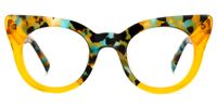 Geraldine - Cat Eye Yellow Eyeglasses | Vooglam Angle View