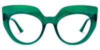 Cat Eye Green Eyeglasses | Vooglam.com Angle View