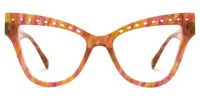 Adamaris - Cat Eye Red/Floral Eyeglasses | Vooglam Angle View