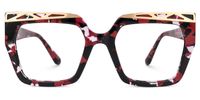 Fabianne - Square Red/Tortoise Eyeglasses | Vooglam Angle View