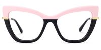 Lunsford - Cat Eye Pink/Black Two-tone Eyeglasses | Vooglam Angle View
