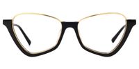 Adelio - Geometric Black Eyeglasses | Vooglam Angle View