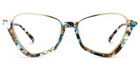 Adelio - Geometric Blue/Tortoise Eyeglasses | Vooglam Angle View