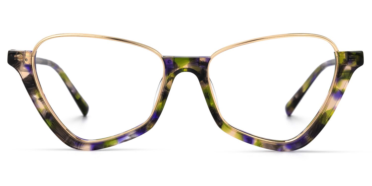 Adelio - Geometric Green/Tortoise Eyeglasses | Vooglam Angle View