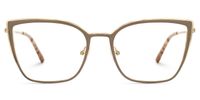Adeliza - Rectangle Brown Eyeglasses | Vooglam Angle View