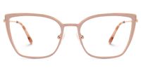Adeliza - Rectangle Pink Eyeglasses | Vooglam Angle View