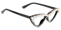 Stylish Black Cat Eye Glasses with Rhinestones 