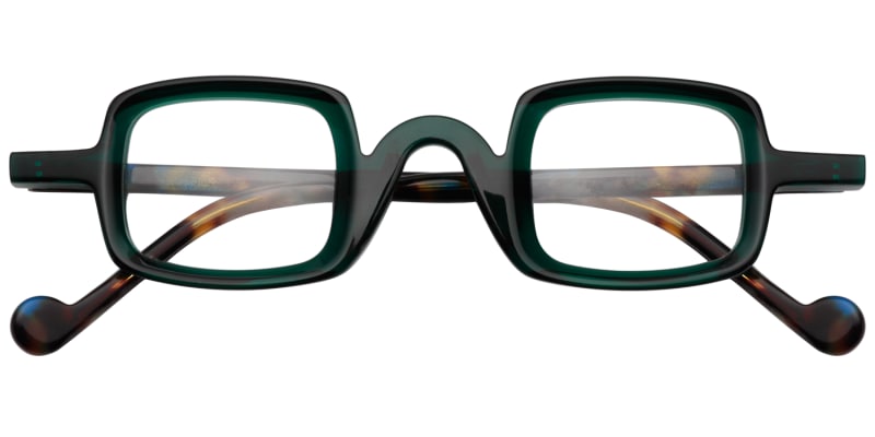 Aurth Rectangle Dark/Green Eyeglasses - 1