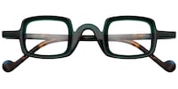 Aurth Rectangle Dark/Green Eyeglasses - 1