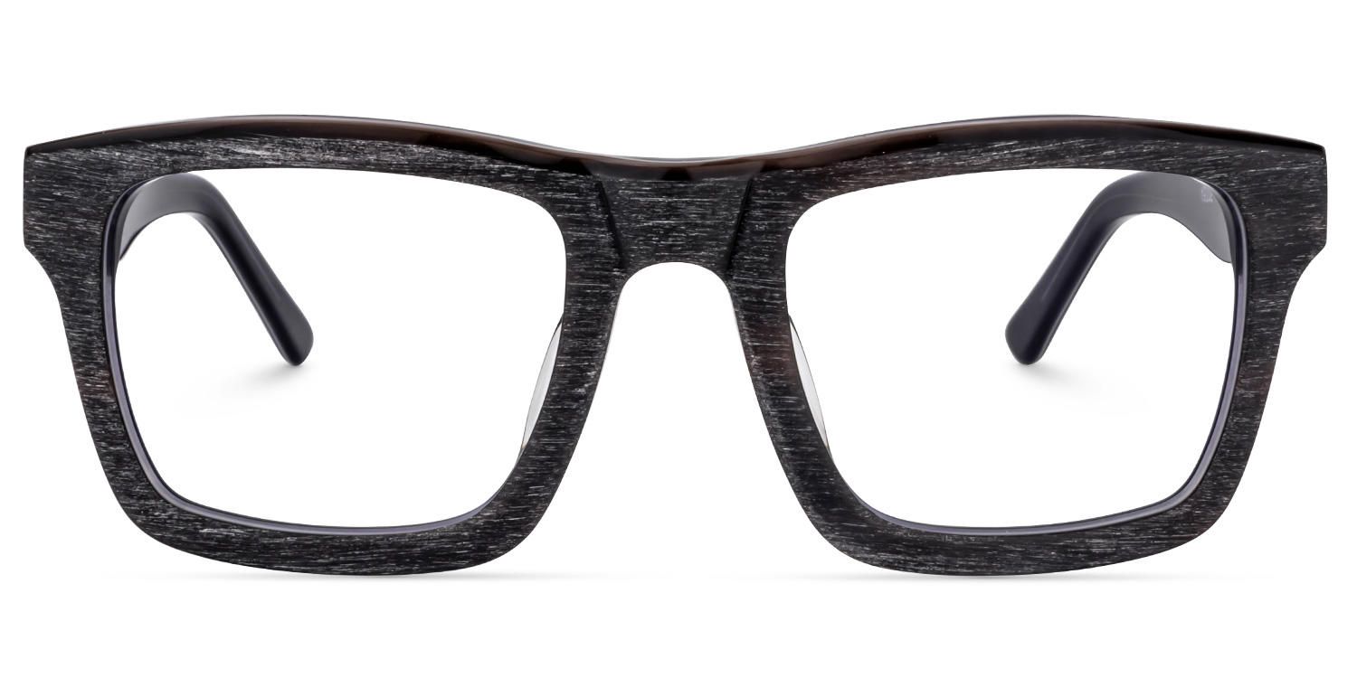 Rectangle Frosted Black Eyeglasses ▏Vooglam Eyeglasses - Angle View
