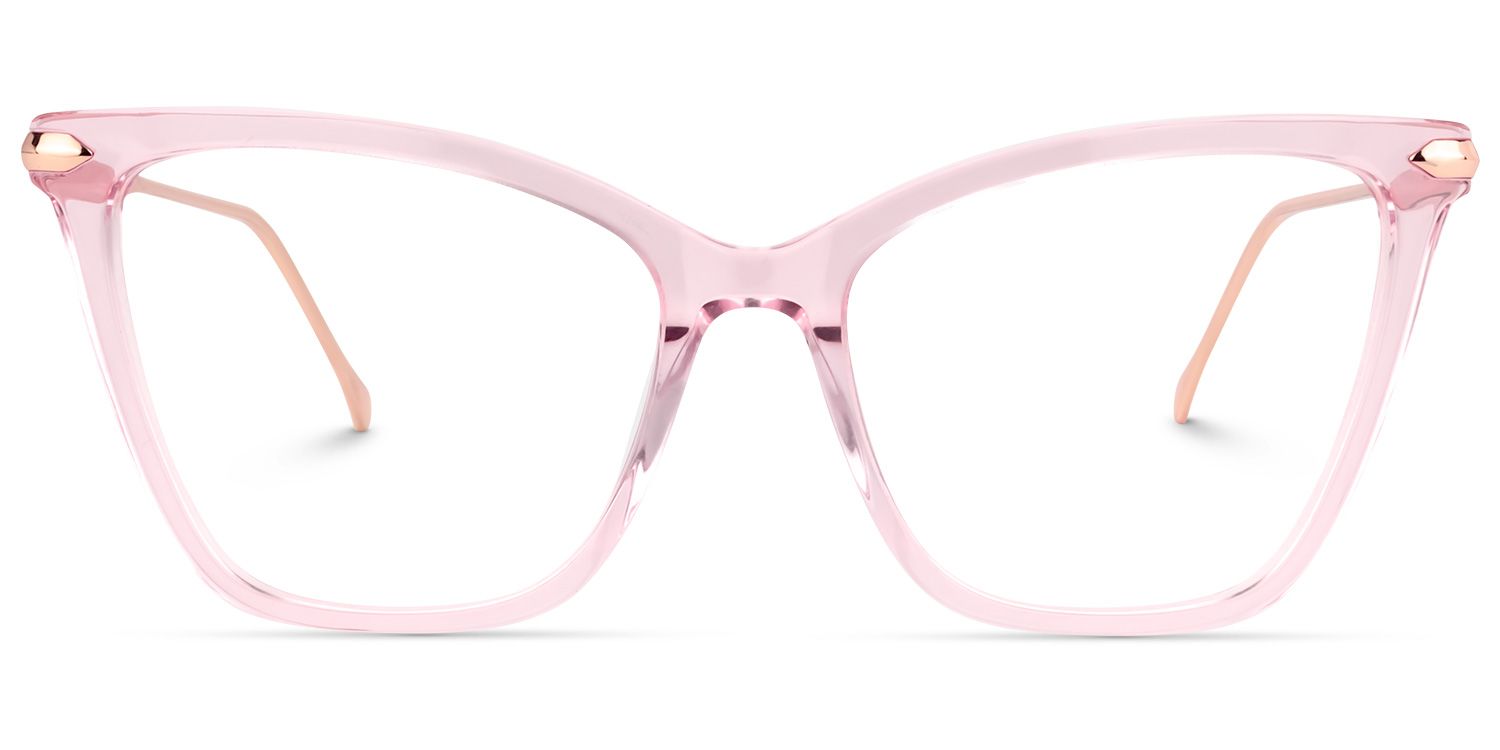 Cat Eye Pink Glasses FX0206-03 | Vooglam Optical Glasses Angle View