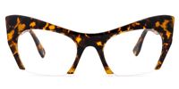 Kyle Cat Eye Yellow/Tortoise Eyeglasses | Vooglam Eyeglsses Angle View