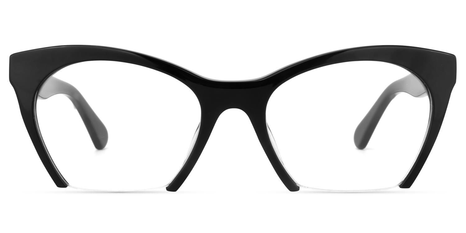 Reba - Cat Eye Black Eyeglasses - 1