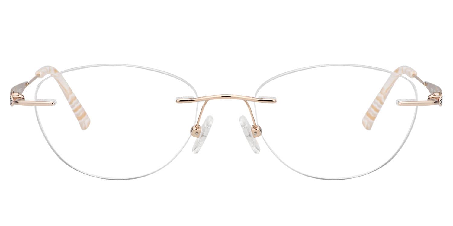 Melody Oval Gold Glasses Vooglam