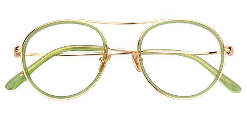 Serafina Green Retro Round Glasses - 1
