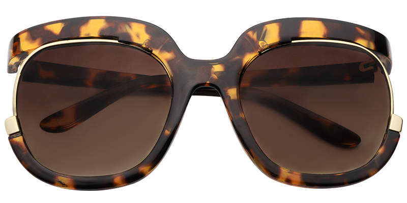 Chic Round Tortoise Sunglasses│Vooglam Sunglasses Online Front View