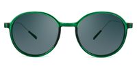 Round Dark/Green Sunglasses | Vooglam.com Angle View