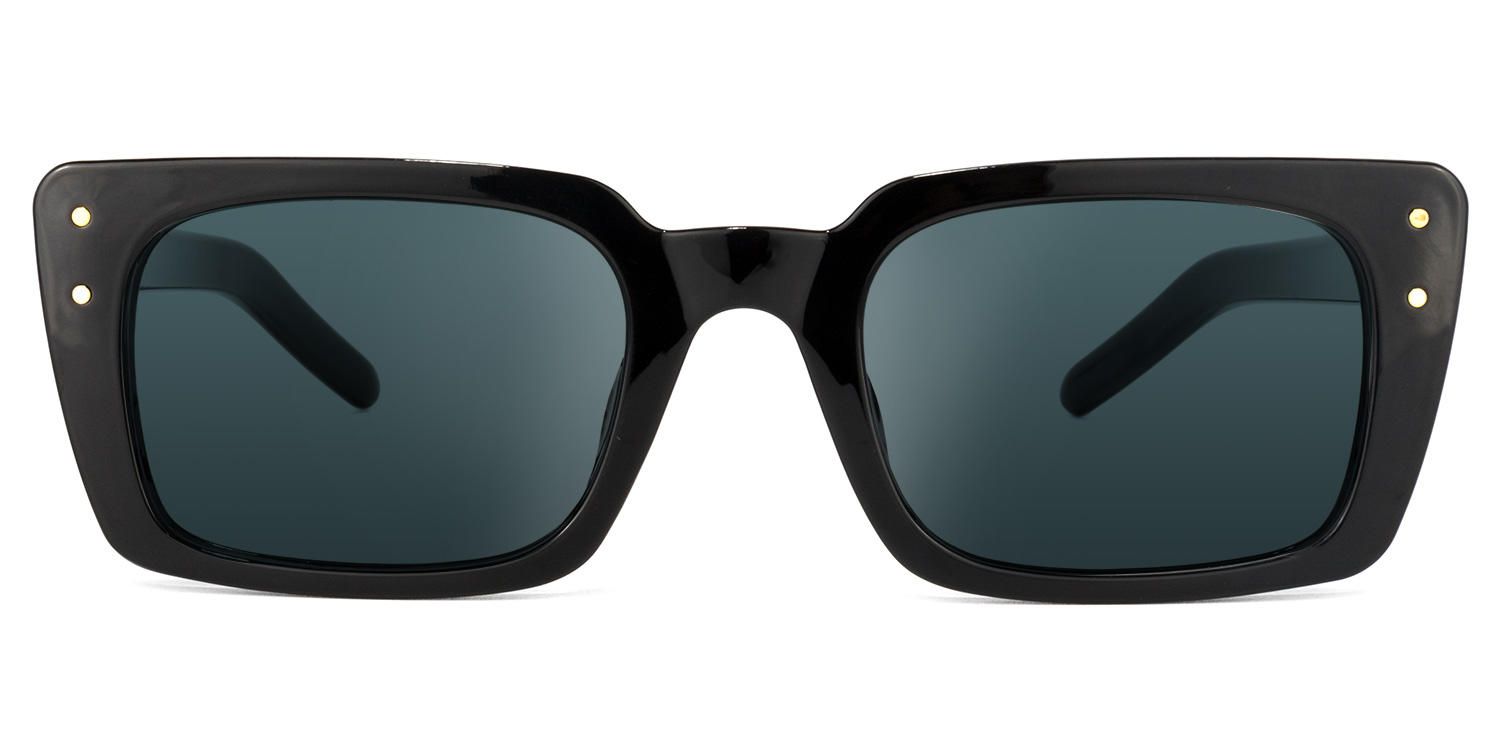 Rectangle Black Sunglasses | Vooglam.com Angle View