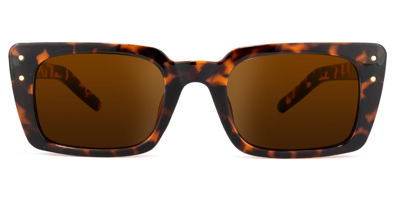 Rectangle Tortoise Sunglasses | Vooglam.com Angle View