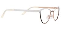 Sydney - White Cat Eye Eyeglasses with Golden Accents │ Vooglam Side View